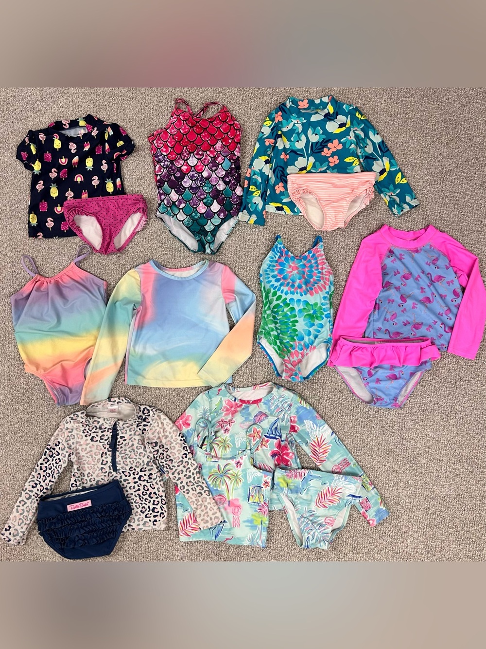 15 Piece Toddler Girl’s Size 4T Swimsuit Bundle